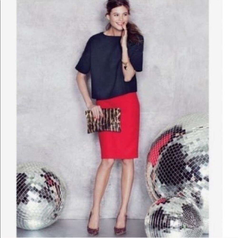 Talbots Wool Pencil Skirt in Red 10 NWT